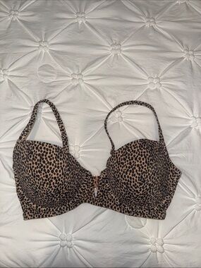 Shade & Shore Leopard Print Underwire Bra in Tan & Black